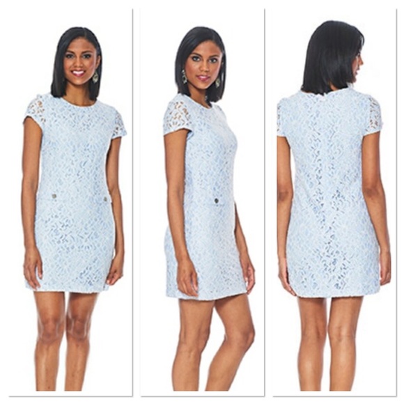 Tommy Hilfiger Dresses & Skirts - Tommy Hilfiger baby blue lace fern shift dress